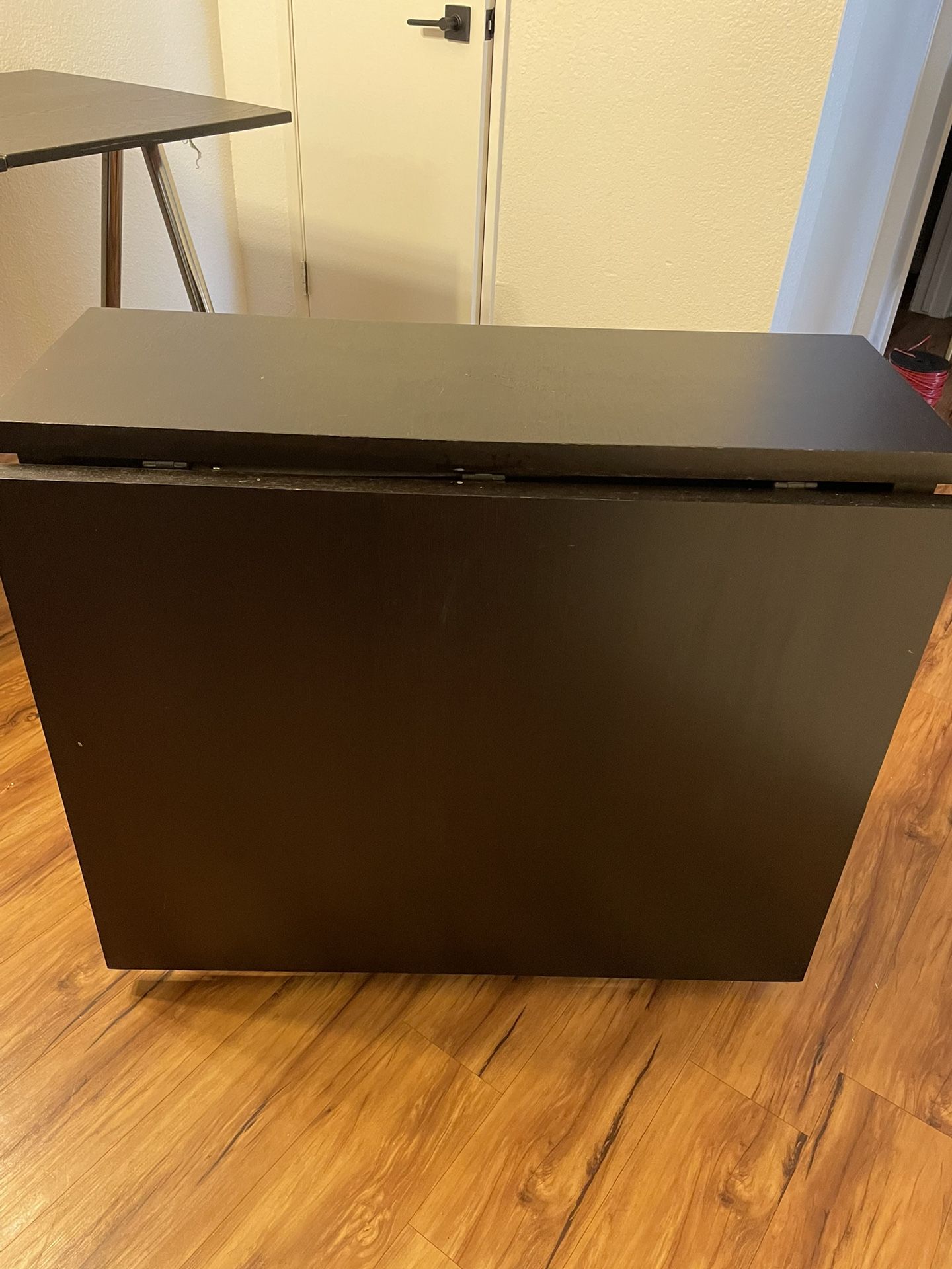 Folding Drop-Leaf Table – Dark Wood Finish