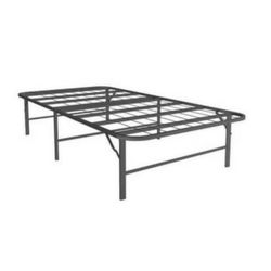 Foldable Metal Platform Bed Frame and Mattress Foundation, Black - Twin