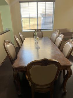 8 Chair Wood Dining Table (MUST GO!)