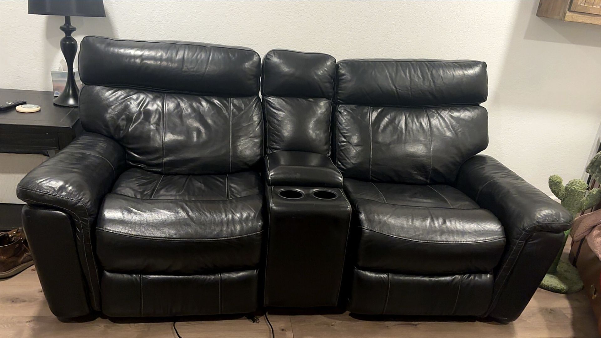 Black Love Seat Recliner Sofa