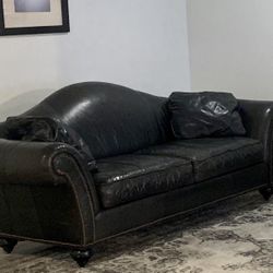 Black Italian leather Sofa