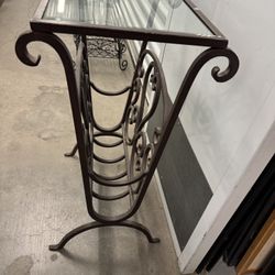 Wrought Iron Table/Magazine Rack 