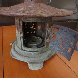 Hanging Cast Iron Pagoda Japanese Candle Holder Lantern Garden