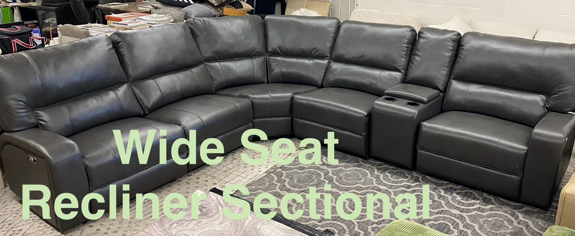 New Wide Seating Recliner Sectional (Finance & Delivery)