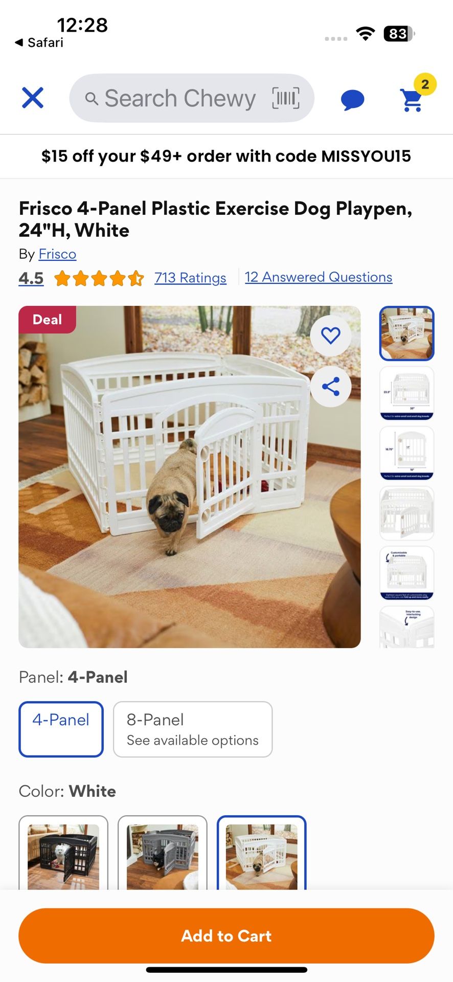 Like New In Box Frisco Dog Playpen White