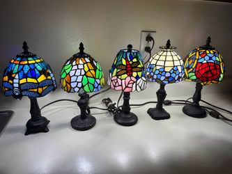 5 Tiffany /Thomas Pacconi 12-1/2 inches tall Style Portable Luminaire Table Lamps.$80 each