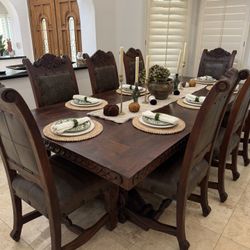 Spanish Dining Table (9ft Long) & Chairs 