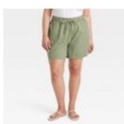 Ava & Viv Women’s High Rise Linen Pull On Shorts