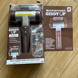1 HorsePower Giddy Up Grill Cleaner AS-SEEN-ON-TV! – Cordless, Rechargeable BBQ Tool with 350 RPM Stainless Roller, LED Light – Patents Pending – From