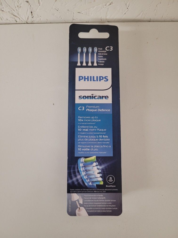 4 Pack Genuine Philips Sonicare C3 Premium Plaque Defense Toothbrush Heads