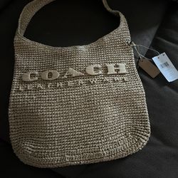 coach brooklyn straw bag