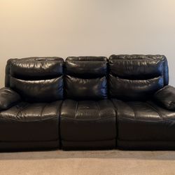 2 Black Leather Couches 