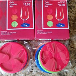 Grip coaster sets for granite, pool or patio. New in box.