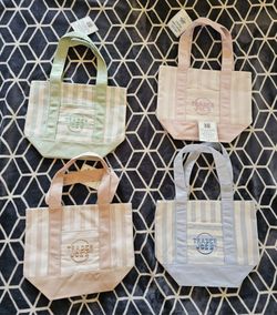 Traders joes stripes mini totes