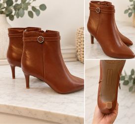 Bandolino Tan Heeled Ankle Boots Size 5M