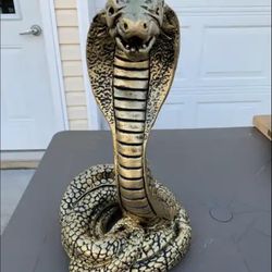 Large Golden Cobra Statue