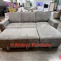 Corduroy Sectional Sleeper With Storage