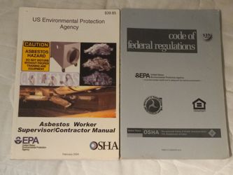 Asbestos Worker Supervisor And Contractor Manual Also Code Of Federal Regulations $25 For Both