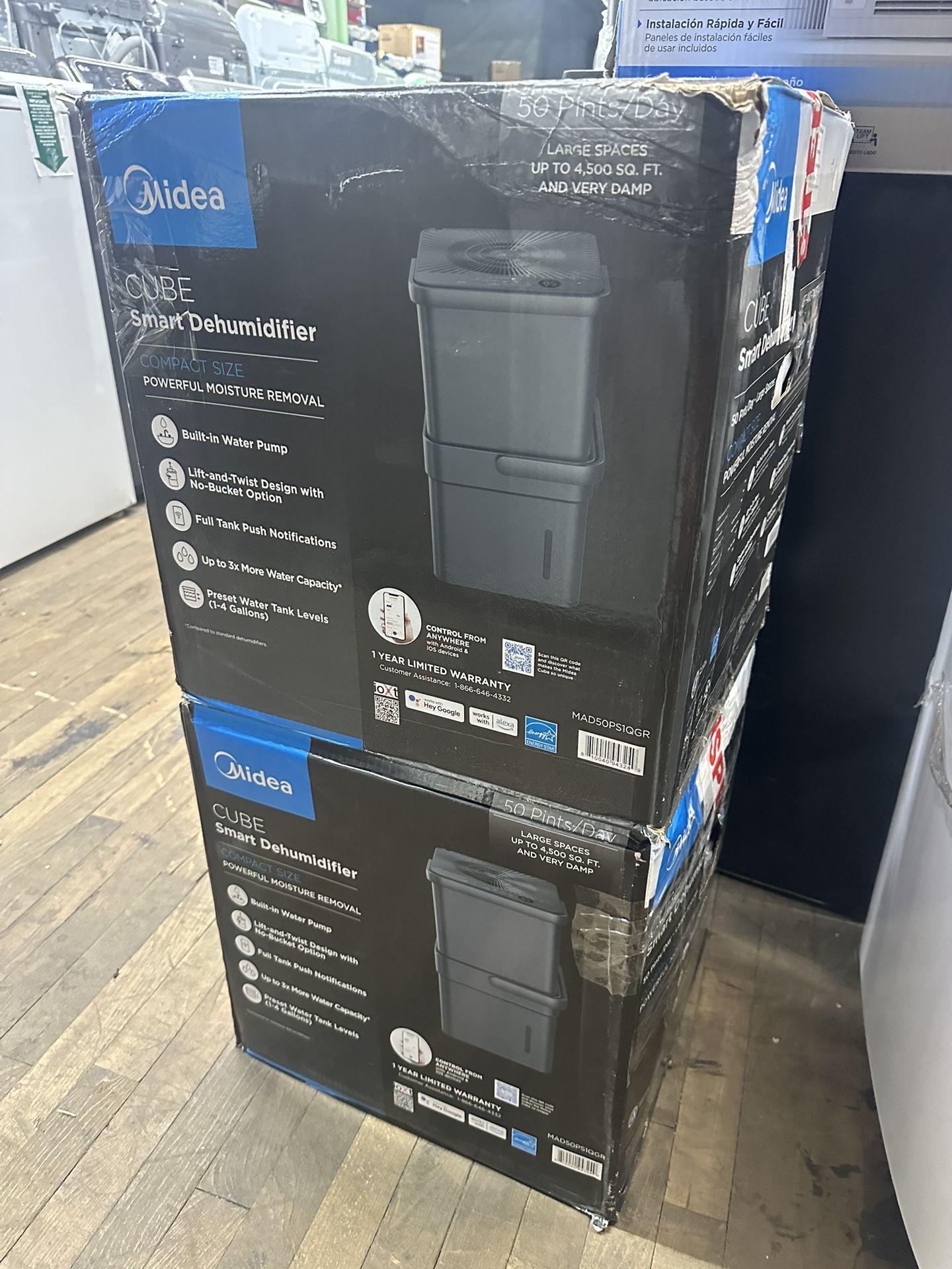 Midea 50 pt. Cube Dehumidifier in Gray