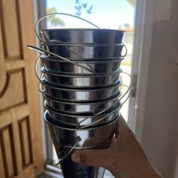 Metal Tin Pails Galvanized Buckets Decor