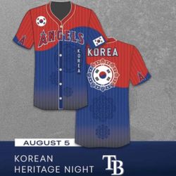 angels baseball Korean Korea Heritage jersey - adult size medium