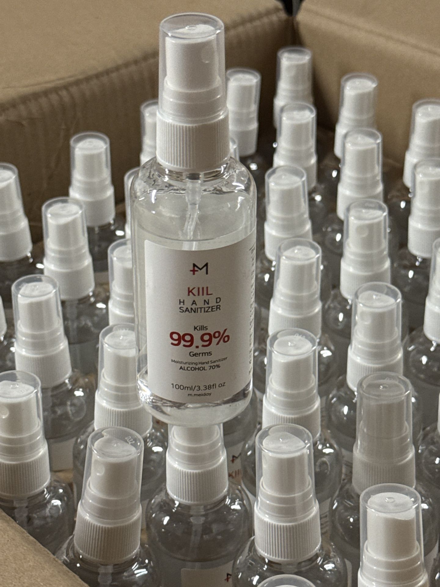 Box of 112 Hand Sanitizer Sprays – 70% Alcohol, 3oz Bottles