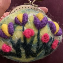 Felt Floral Coin Purse 