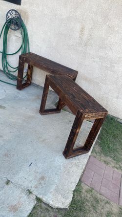 Smoked wood benches