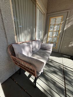 Outdoor Patio Loveseat with Removable Cushions