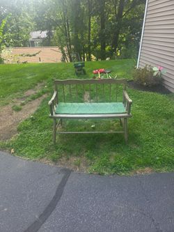 Wooden Outdoor Bench with Cushion