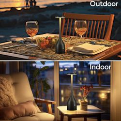 BRAND NEW 2 Pack Cordless Rechargeable Waterproof 5000mAh Battery Operated LED Table Lamps For Indoor & Outdoor