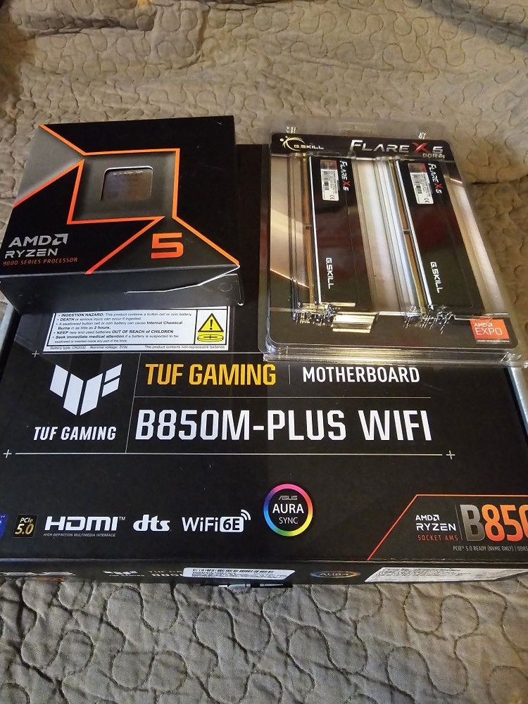 AMD RYZEN 5 9600x, ASUS B850M, G.SKILL 32GB RAM KIT