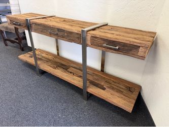 Large wood console table