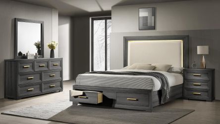 Colorado Queen 4 Pc Bedroom Set in Charcoal