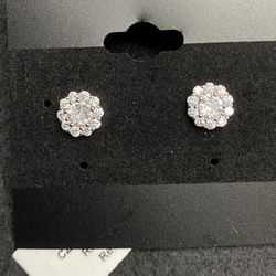 925 Silver Honeycomb cz Honeycomb Earrings 