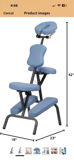Zeny Portable Massage Chair, 4 in Thick Foam Therapy Spa Salon Folding Massage Chair with Face Cradle, Carrying Bag 74 50$