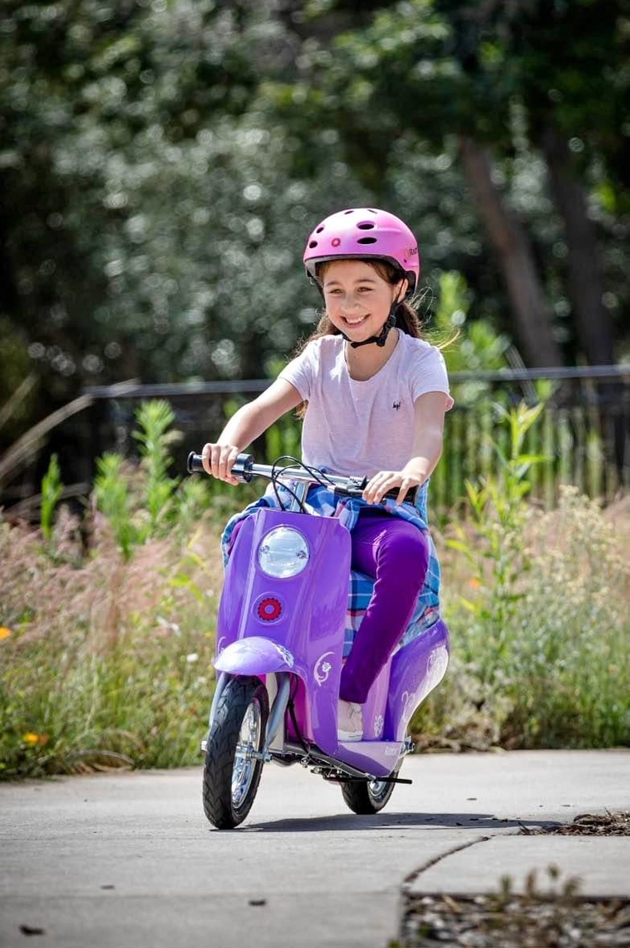 Pocket Mod Miniature Euro-Style Electric Scooter - Kiki Purple, for Kids and Teens Ages 13+, New