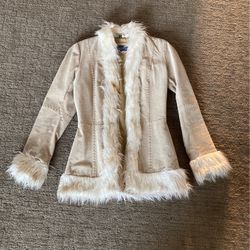 Leather And Fur Jacket Size Small