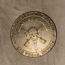 Vintage TREASURE ISLAND CASINO $1 One Dollar Gaming Token Coin Las Vegas, Nevada