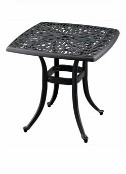 t) 21" Cast Aluminum Square Side Table End Table for Patio, Backyard, Pool, Indoor Companion, Easy Maintenance and Weather Resistant, Black $30