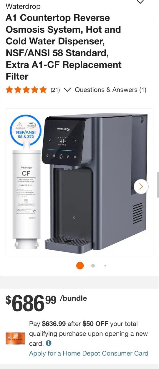 Waterdrop WD-A1 Countertop Reverse Osmosis System NEW