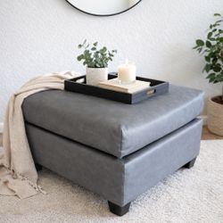Gray Storage Ottoman 