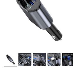 4 in 1 Retractable Car Charger with cable