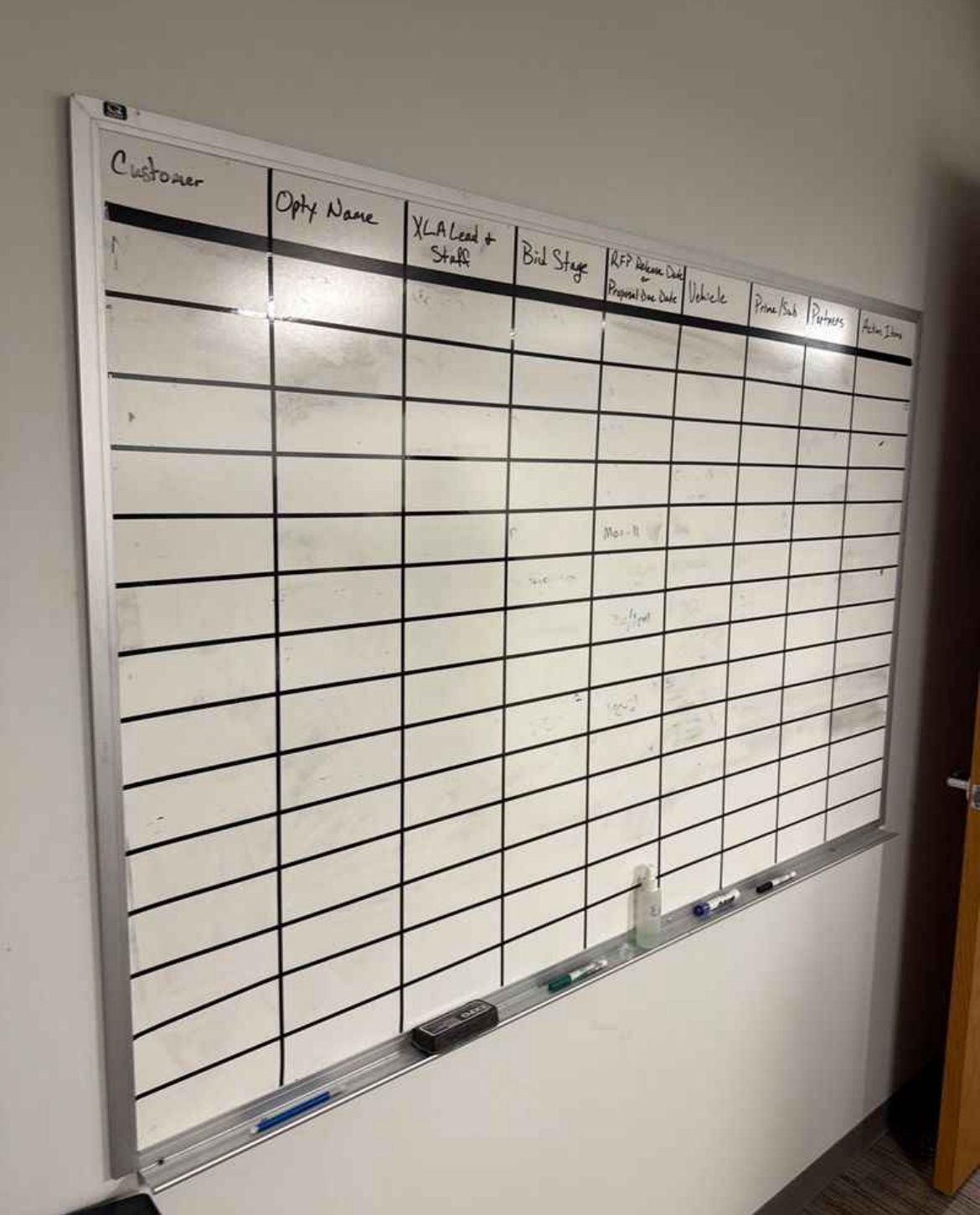 4 x 6 Large Gridded Dry Erase whiteboard. 9 x 15 squares.