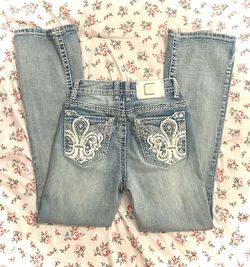 Rhinestone Pocket detail Jeans trendy flare/bootcut jeans size 3