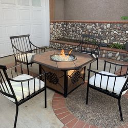 Fire Pit & Chairs Set - Outdoor Patio Furniture - Delivery 