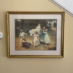Gold Framed Picture Of Children 