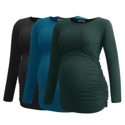 New XXL Black Green Teal Long Sleeve Maternity Tops