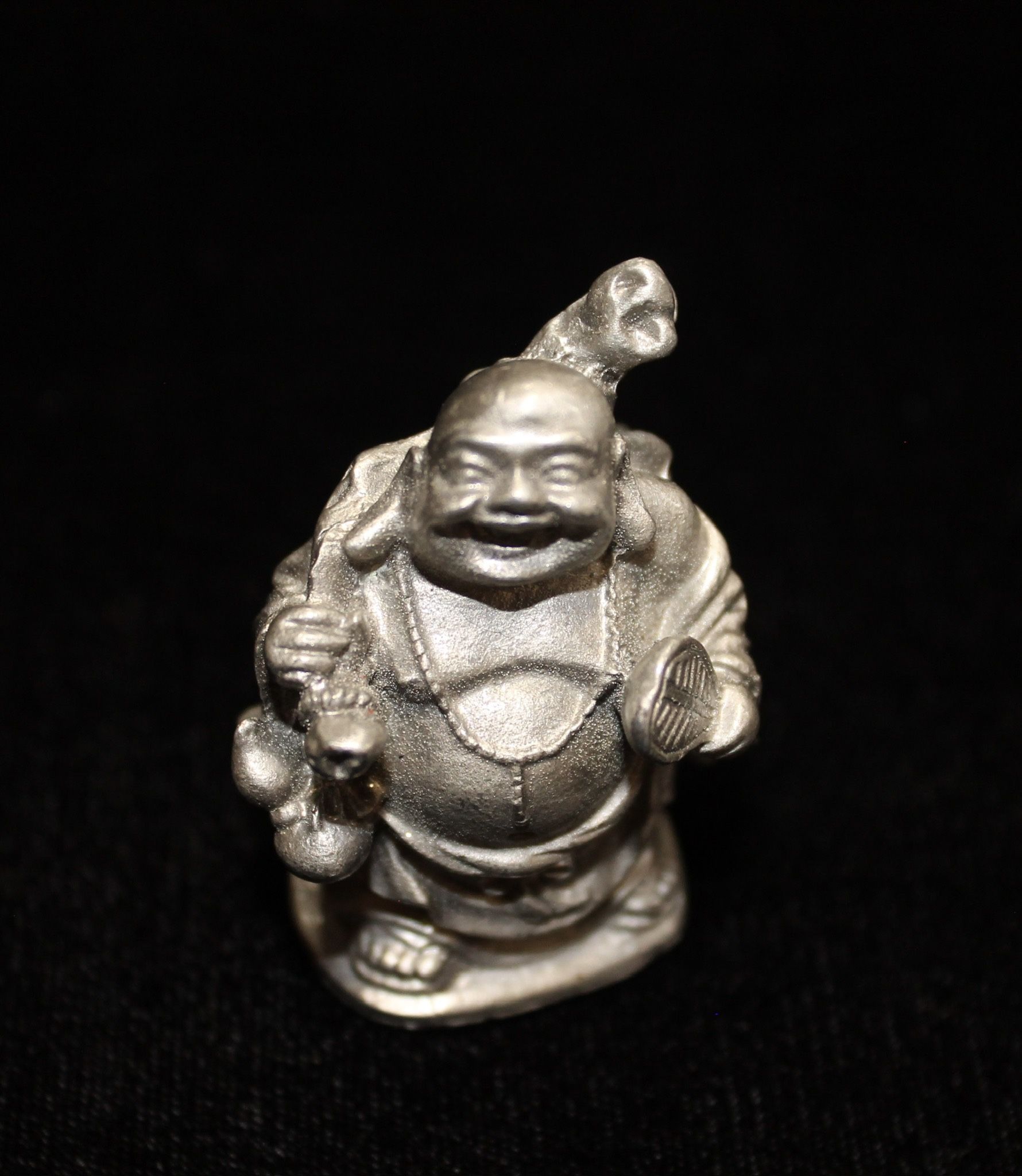 Small Metal Laughing Buddha Statue