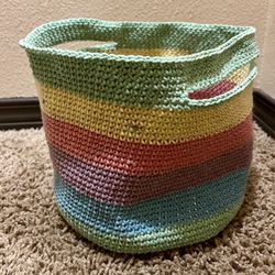 Crochet Medium/large Rainbow Basket Bag 